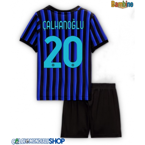 Maglie da calcio Inter Milan Hakan Calhanoglu #20 Prima Maglia Bambino 2025-26 Manica Corta + Pantaloni corti)